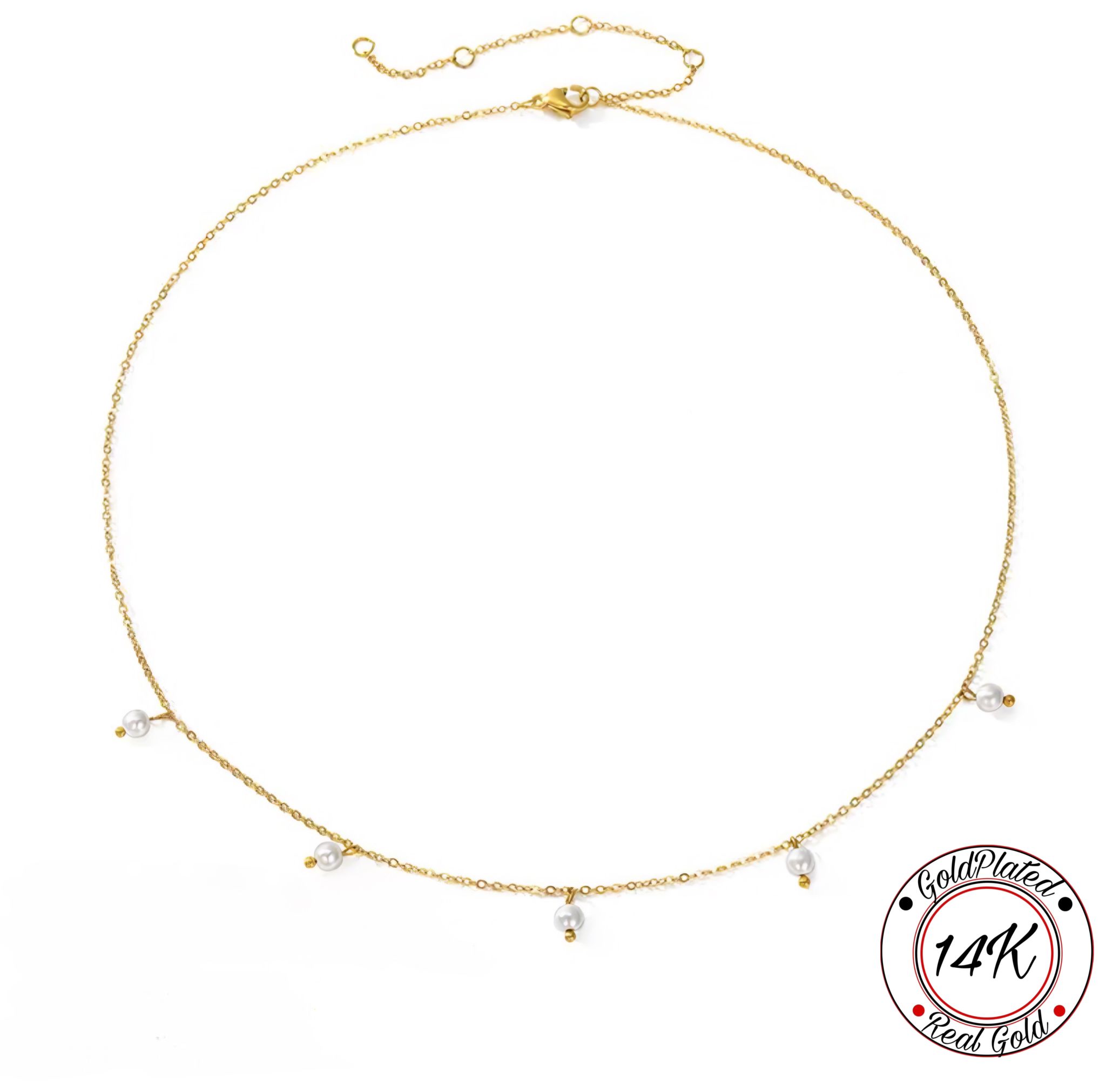 Borasi Minimalist Parel Ketting 14K Golplated